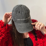 Casquette en denim noir - Anti-Social Cat Owner
