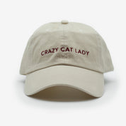 Casquette en jean beige - Crazy Cat Lady
