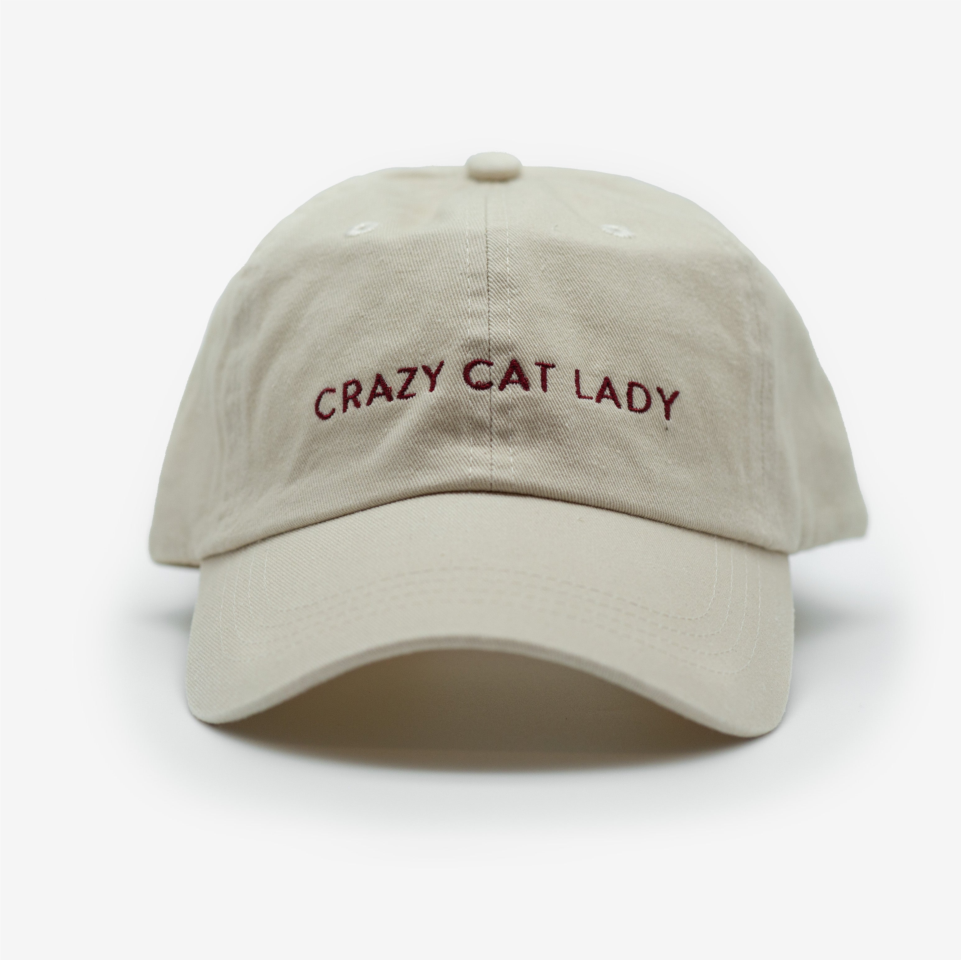 Casquette en jean beige - Crazy Cat Lady