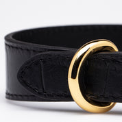 Collier pour chien en croco noir mince