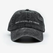 Casquette en denim noir - Anti-Social Cat Owner