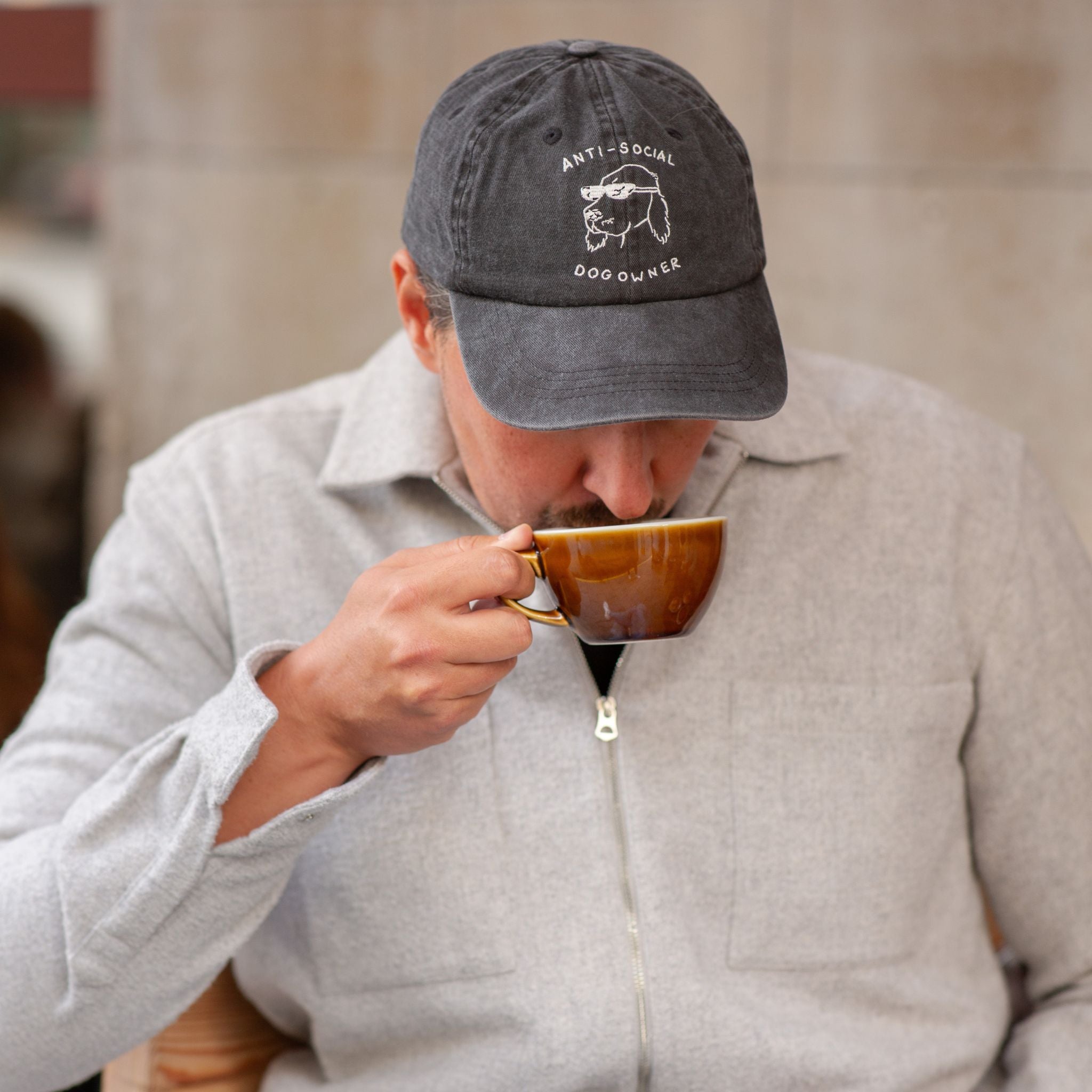 Black Denim Cap - Logo "Anti-Social Dog Owner"