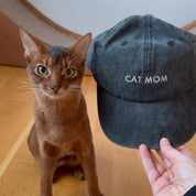 Casquette en denim noir - Maman Chat 