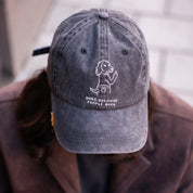 Casquette en denim noir - Logo "Dogs. Because People Suck" 