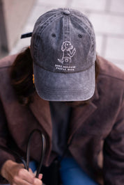 Casquette en denim noir - Logo "Dogs. Because People Suck" 
