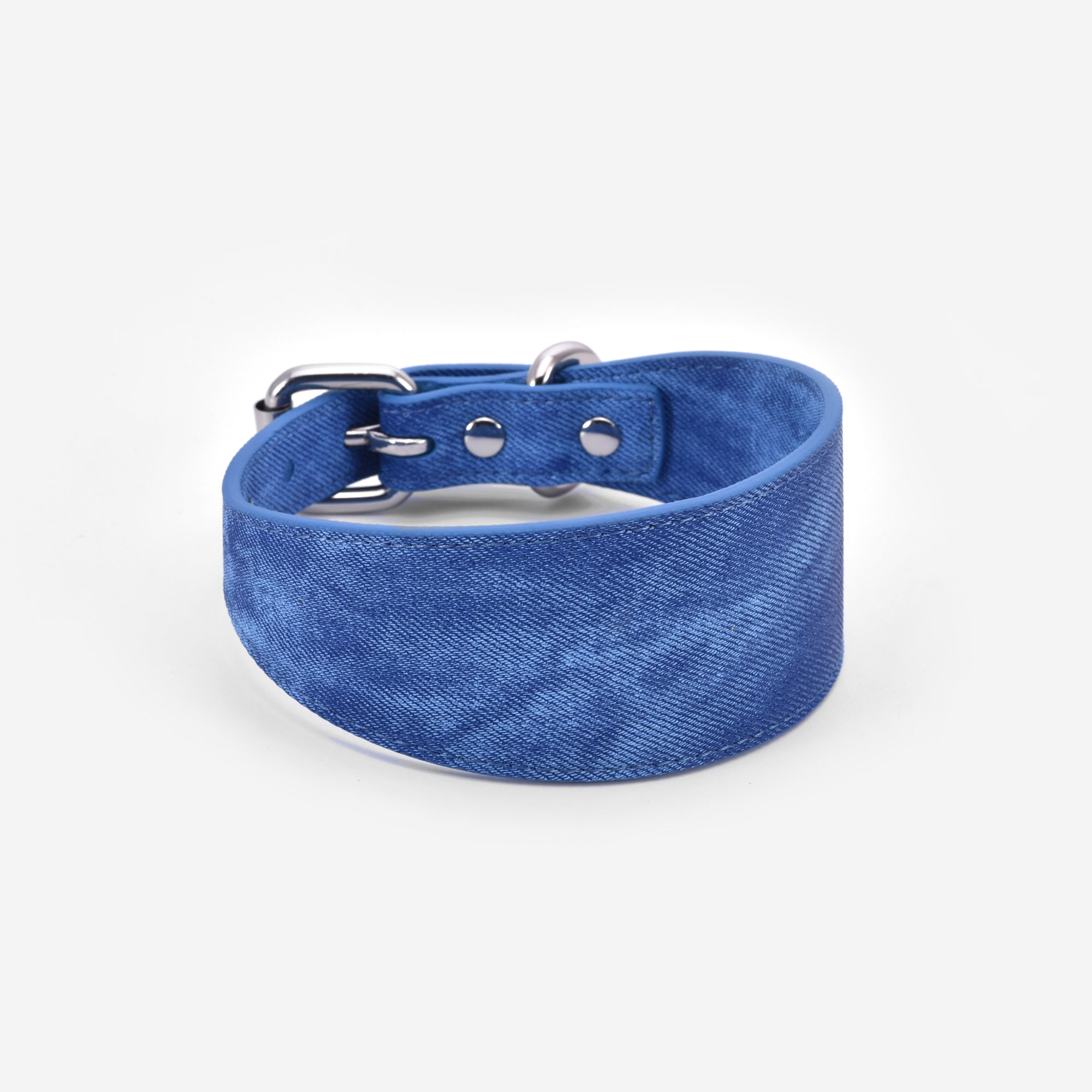 Collier de chien en jean bleu large