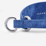 Collier martingale large en jean bleu pour chien

