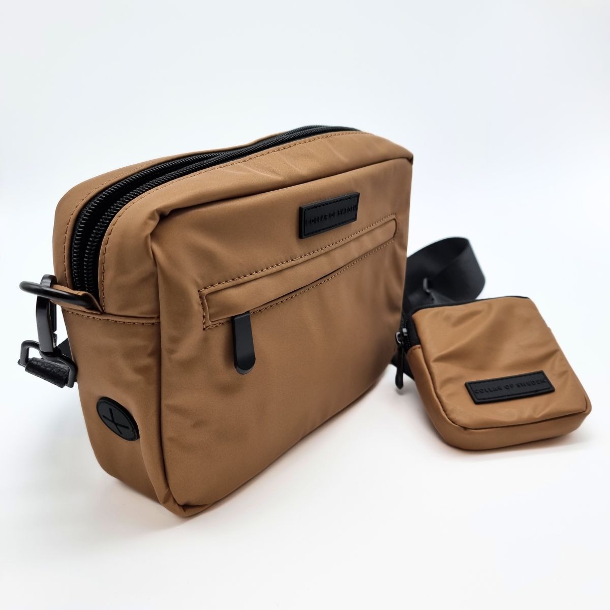Sac de promenade pour chien réfléchissant en bronze - Crossbody