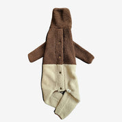 Beige & Brown Sighthound Fleece Onesie