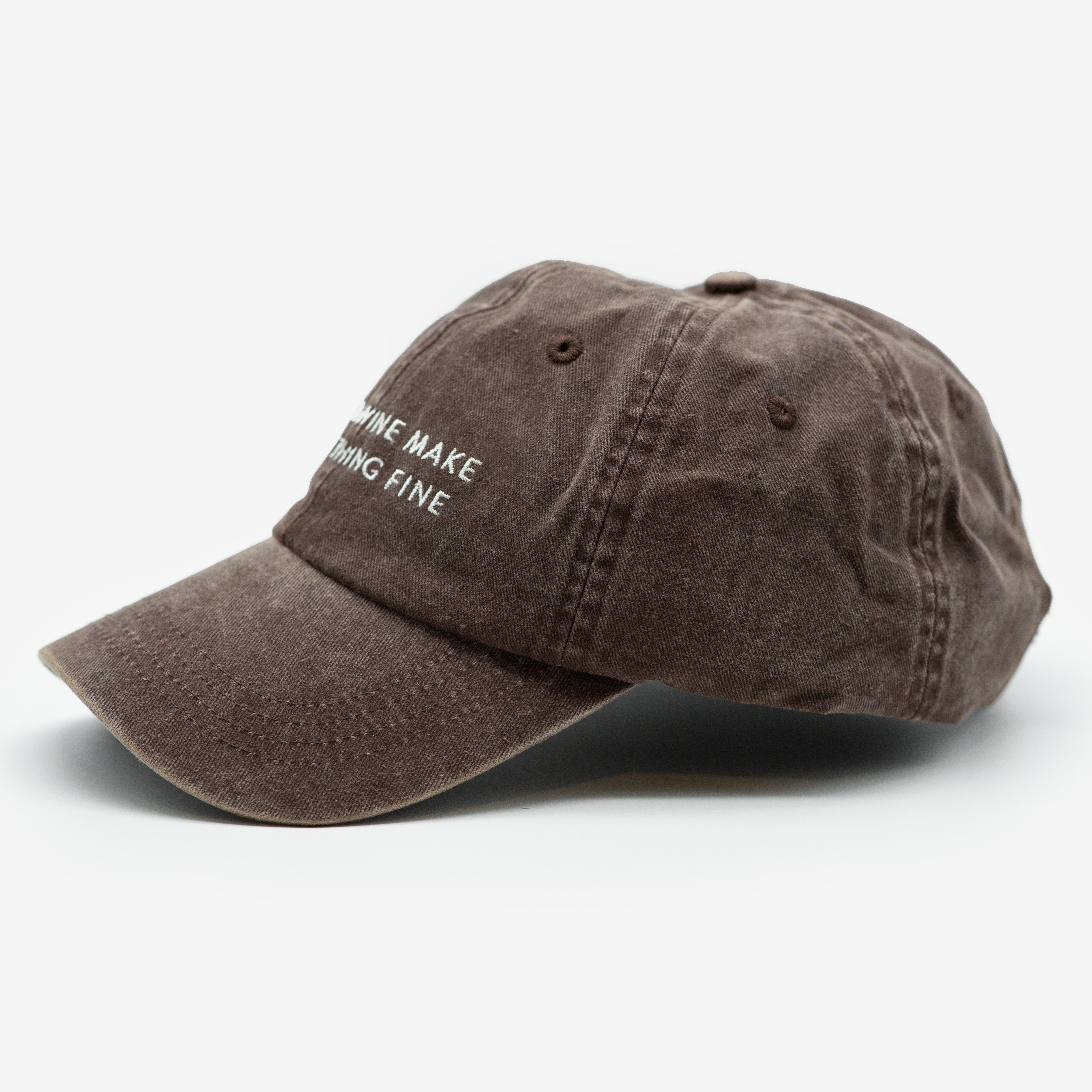 Casquette en jean marron - Cats & Wine Make Everything Fine