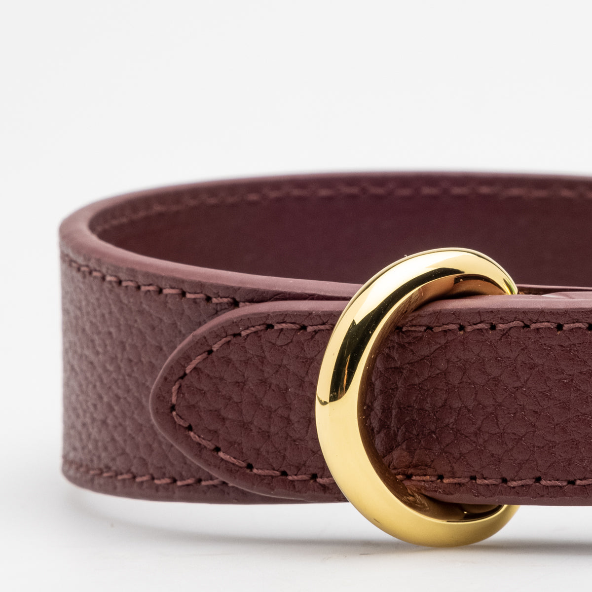 Collier de chien fin bordeaux