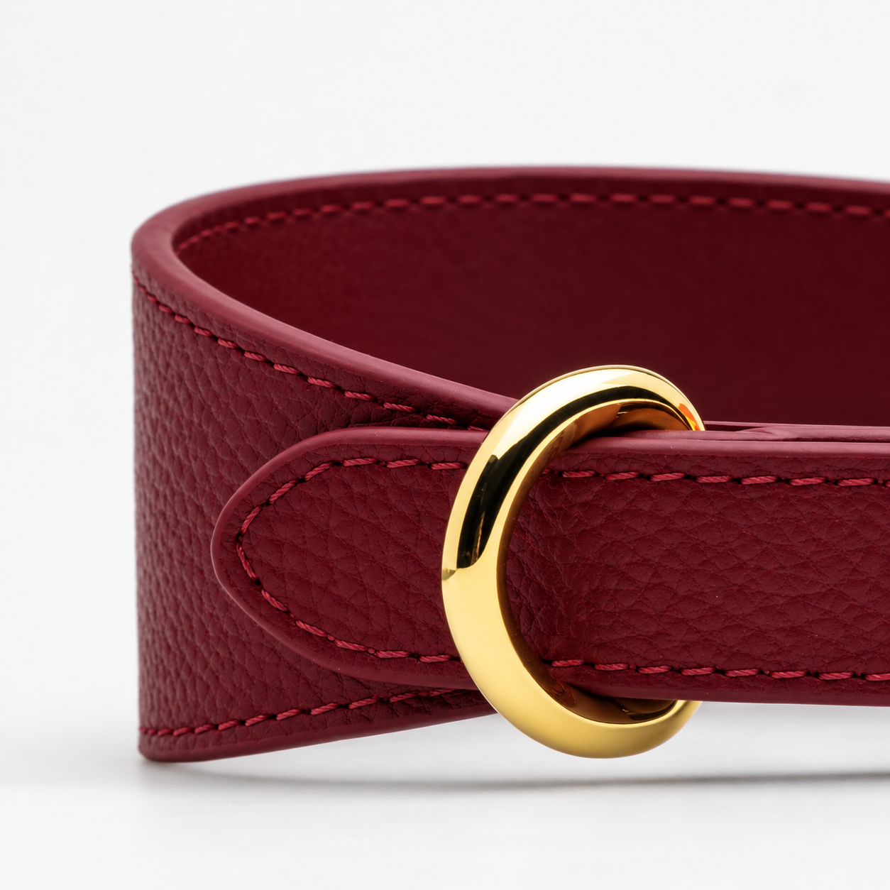 Collier de chien bordeaux large