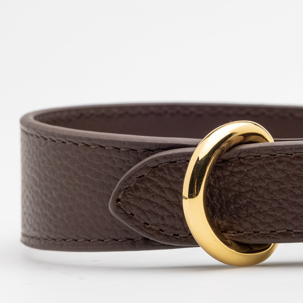 Collier de chien mince brun café