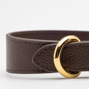Collier de chien mince brun café