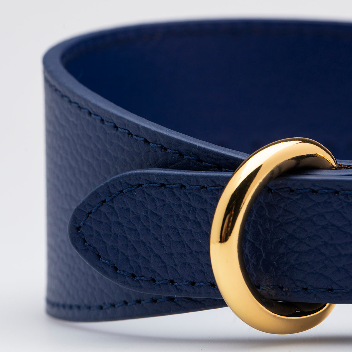 Collier de chien bleu foncé large