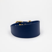 Collier de chien bleu foncé large