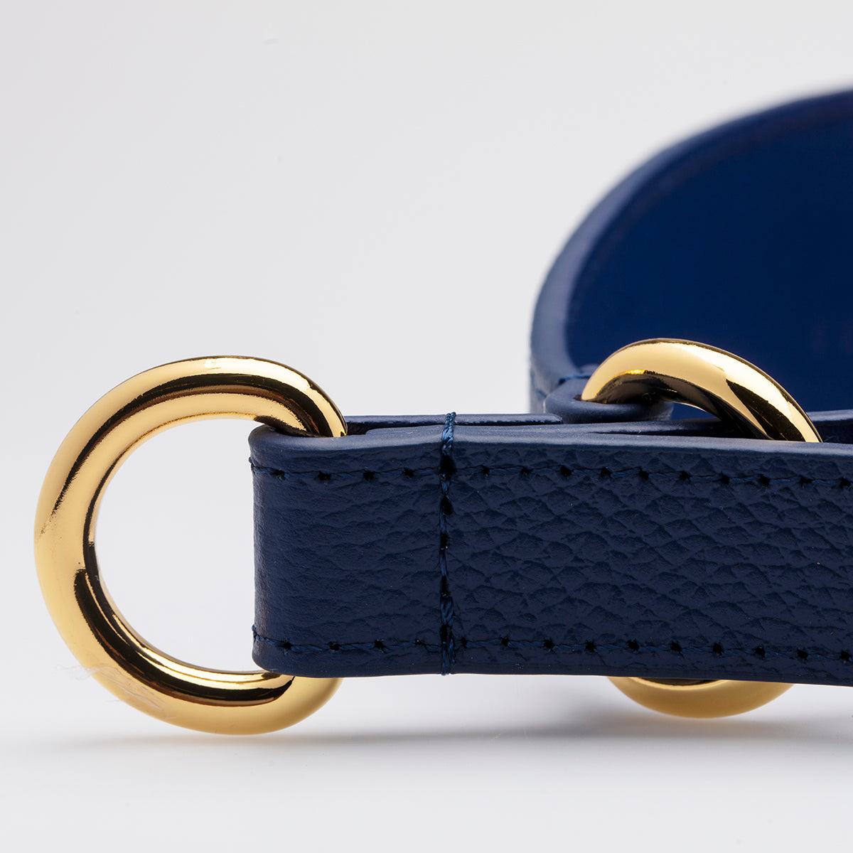 Collier de chien martingale large bleu foncé
