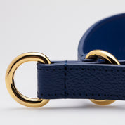 Collier de chien martingale large bleu foncé