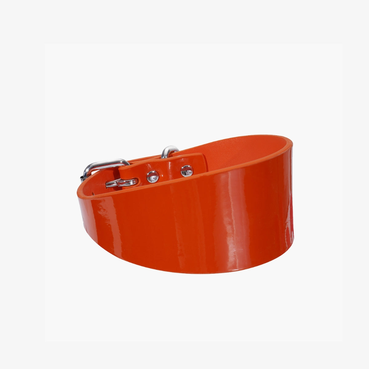 Collier de chien large brillant orange


