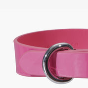 Collier de chien rose brillant mince