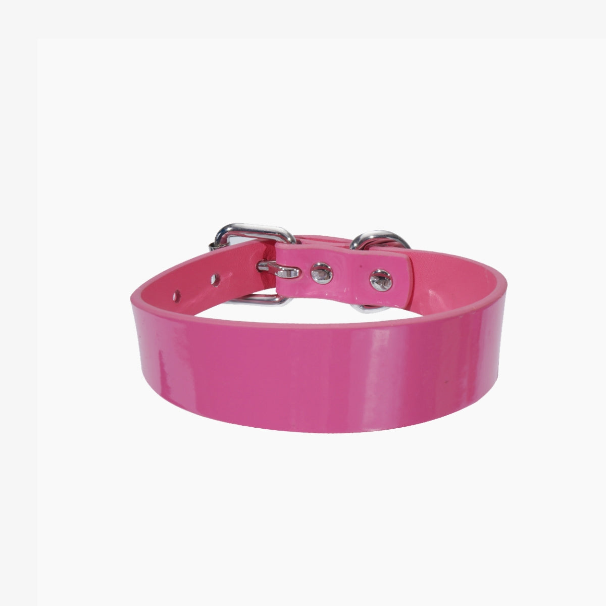 Collier de chien rose brillant mince
