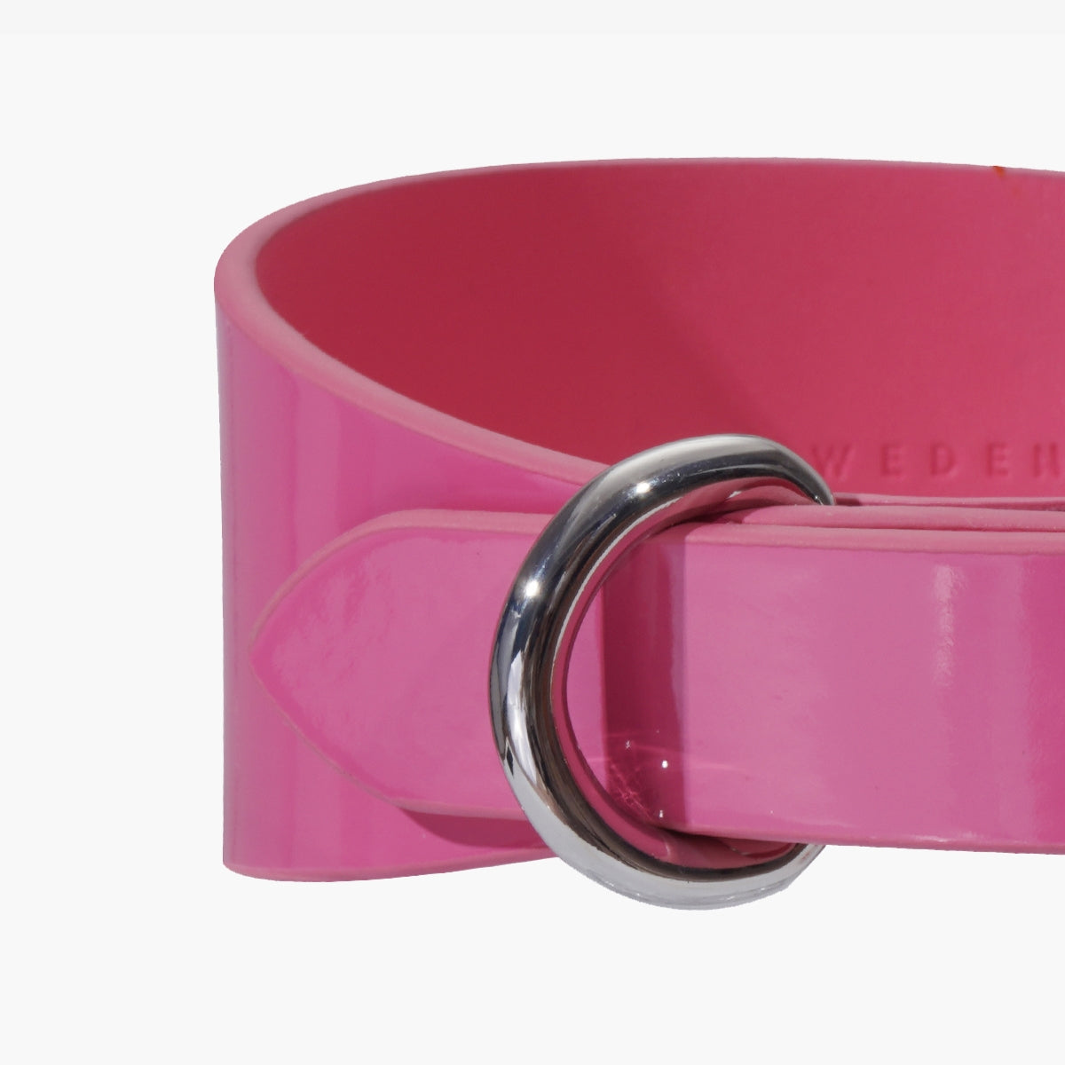 Collier de chien rose brillant large