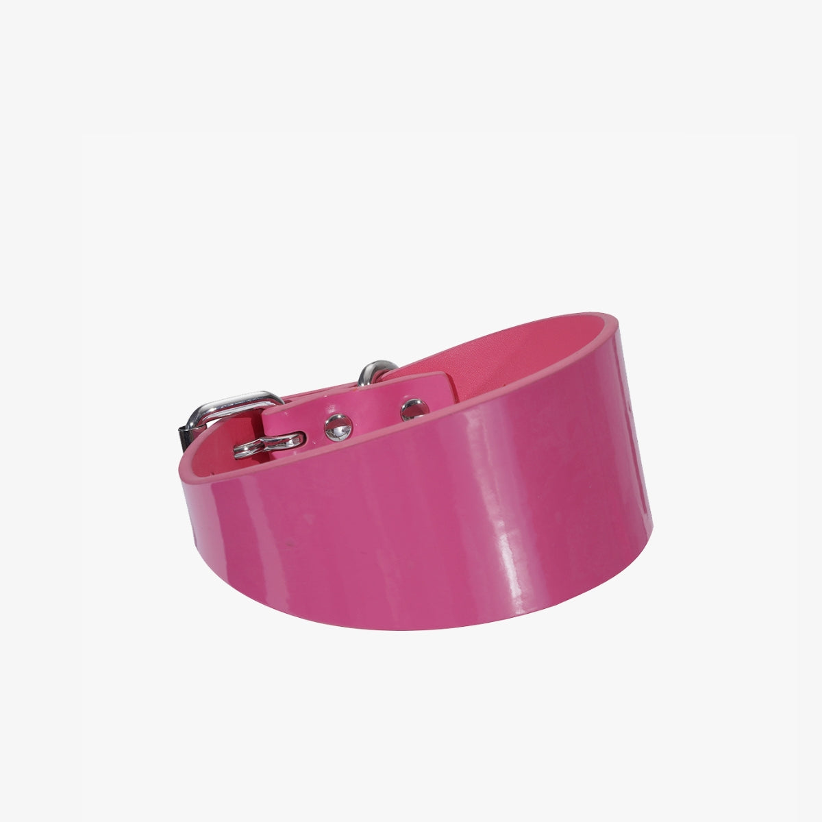 Collier de chien rose brillant large