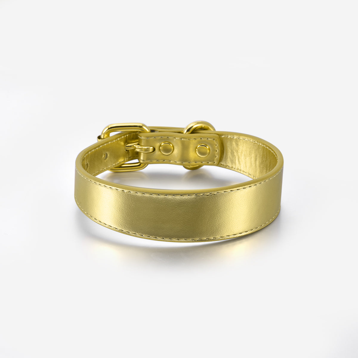 Collier pour chien en métal doré mince 