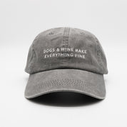 Casquette en denim gris - Dogs & Wine Make Everything Fine 