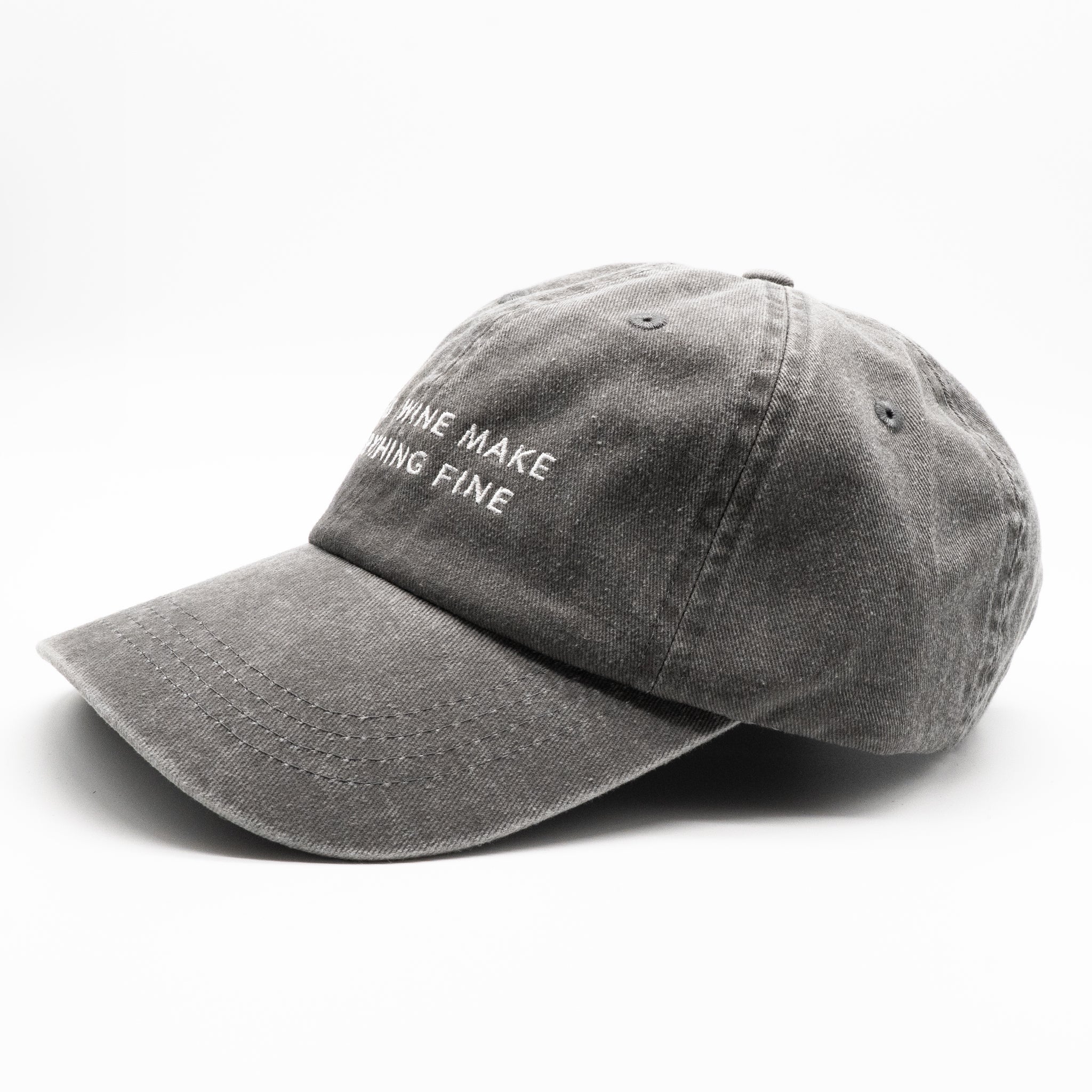 Casquette en denim gris - Dogs & Wine Make Everything Fine 