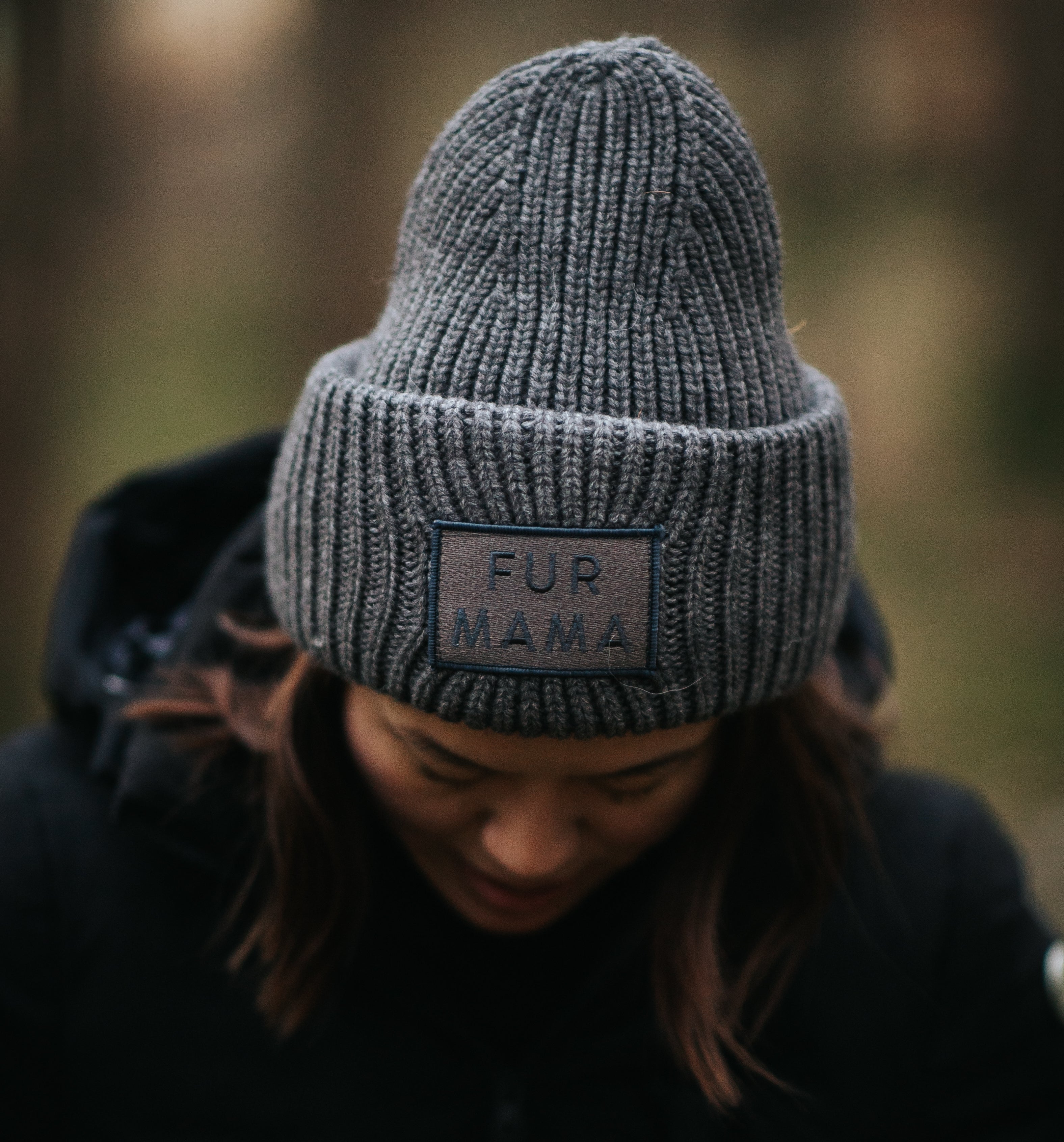Bonnet en laine gris -  Fur Mama