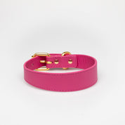 Collier de chien rose vif mince