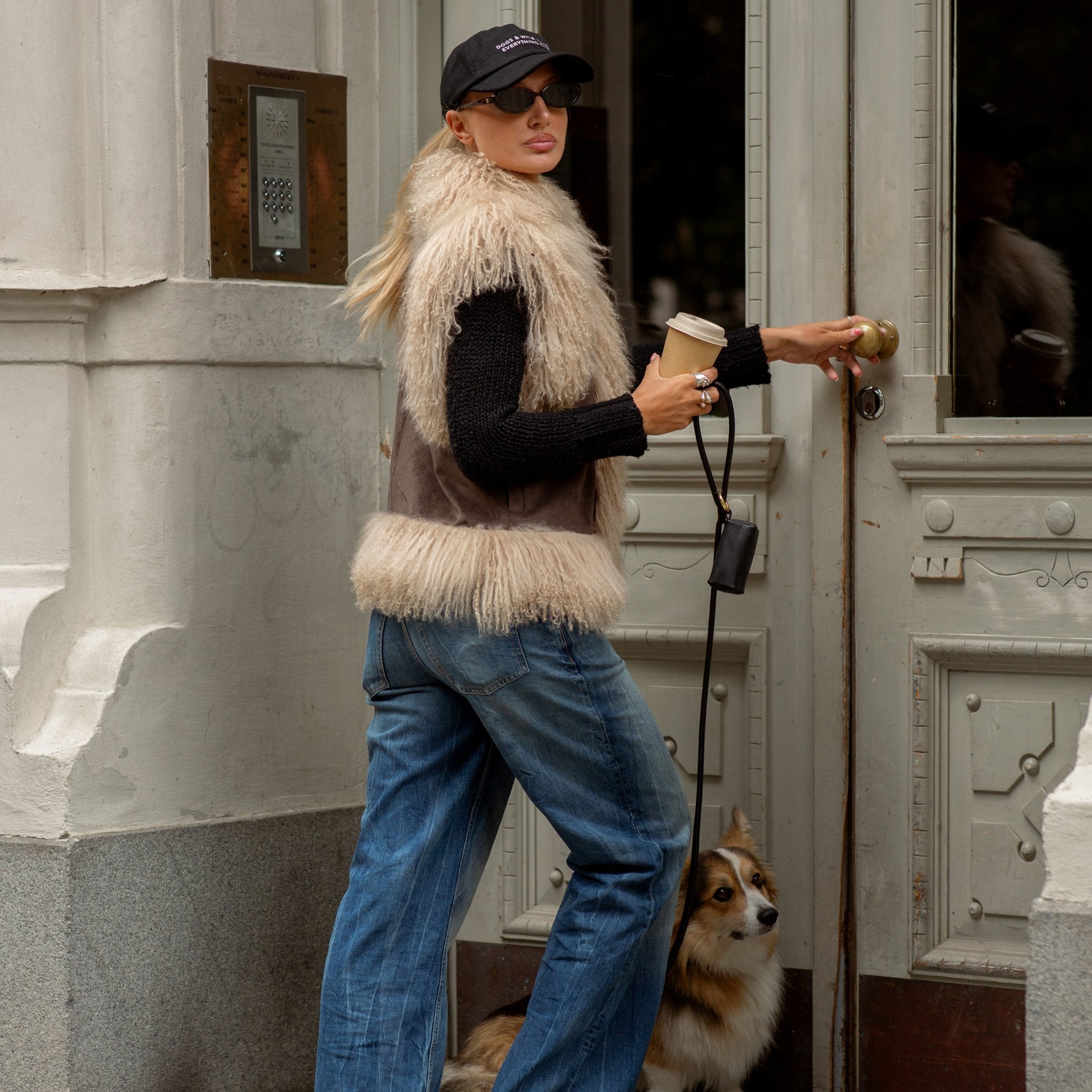 Black Wool Cap - Dogs & Wine Make Everything Fine