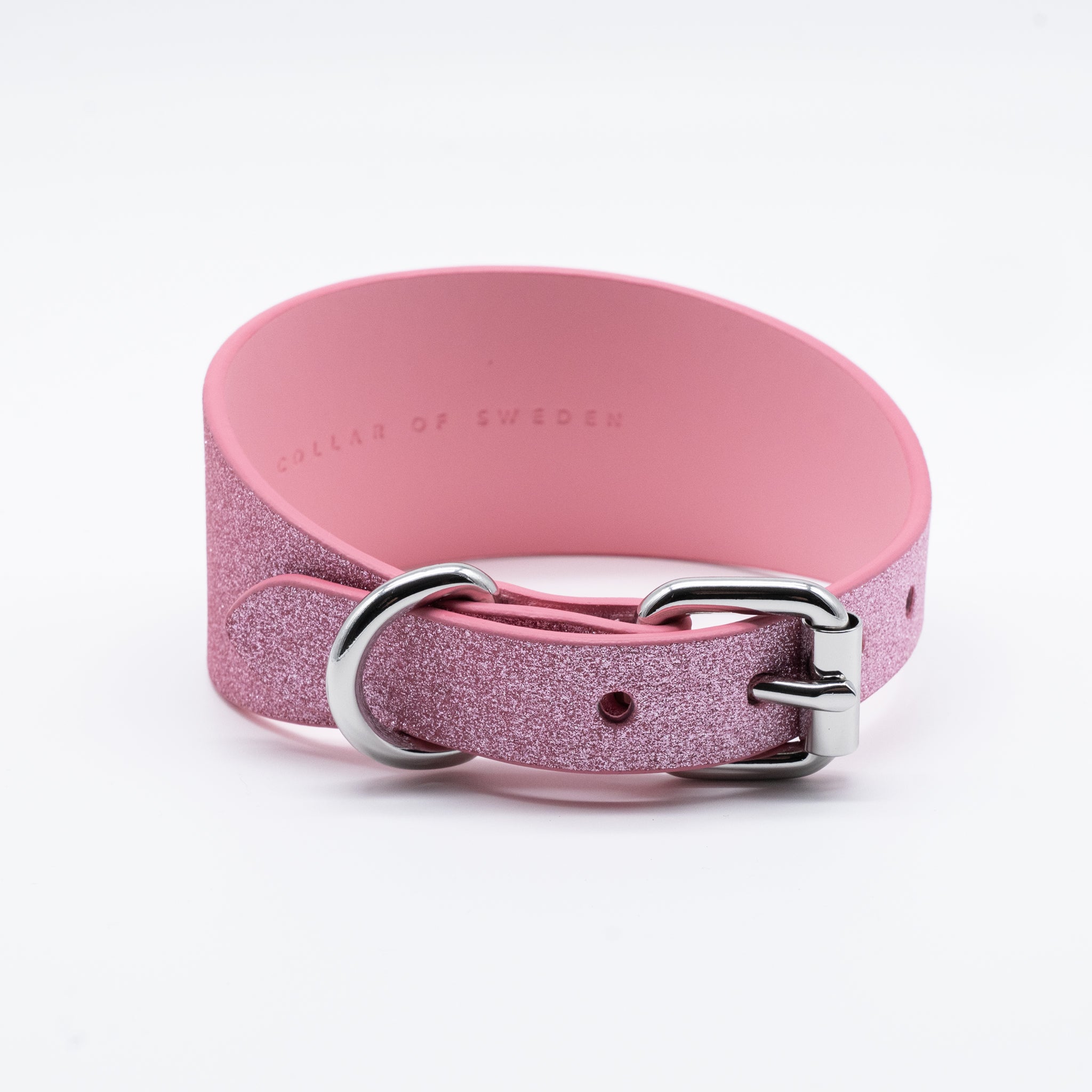 Pink Glitter Dog Collar Wide