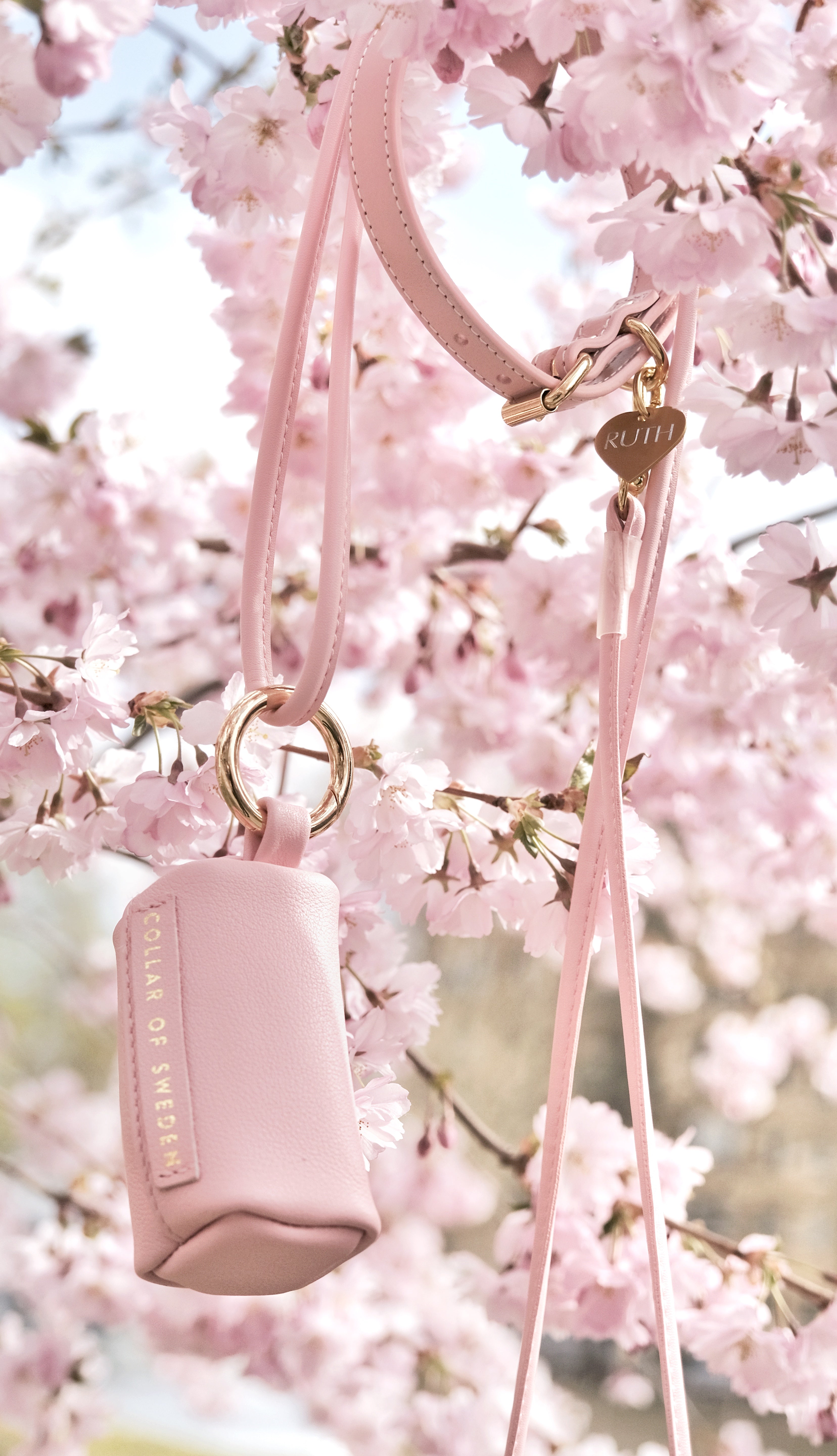 Porte-sac à crottes rose