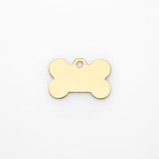 Plaque d'identité gravée pour chien - Os premium en or