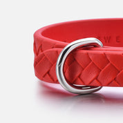 Collier pour chien tressé rouge pur fin