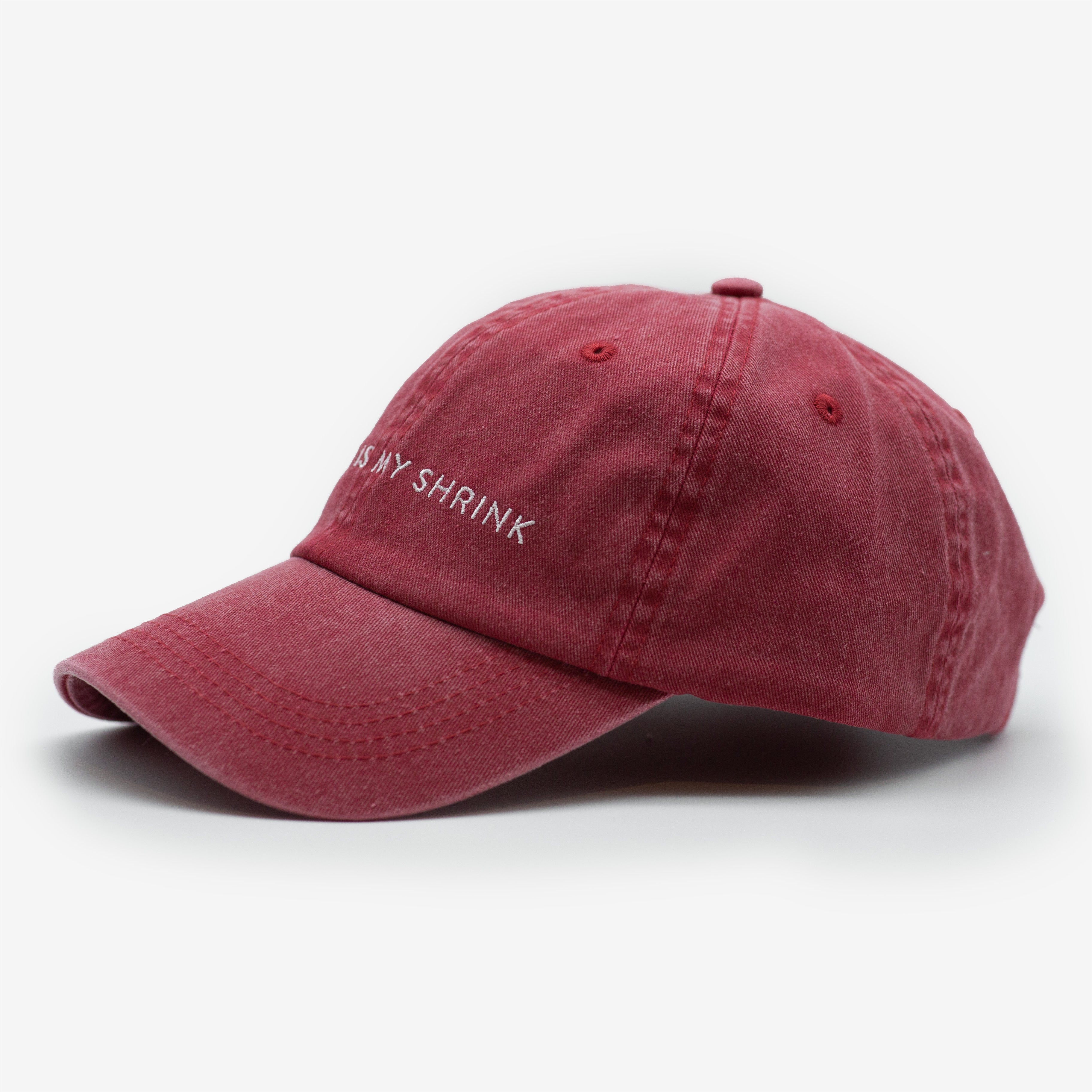 Casquette en jean rouge - My Cat Is My Shrink