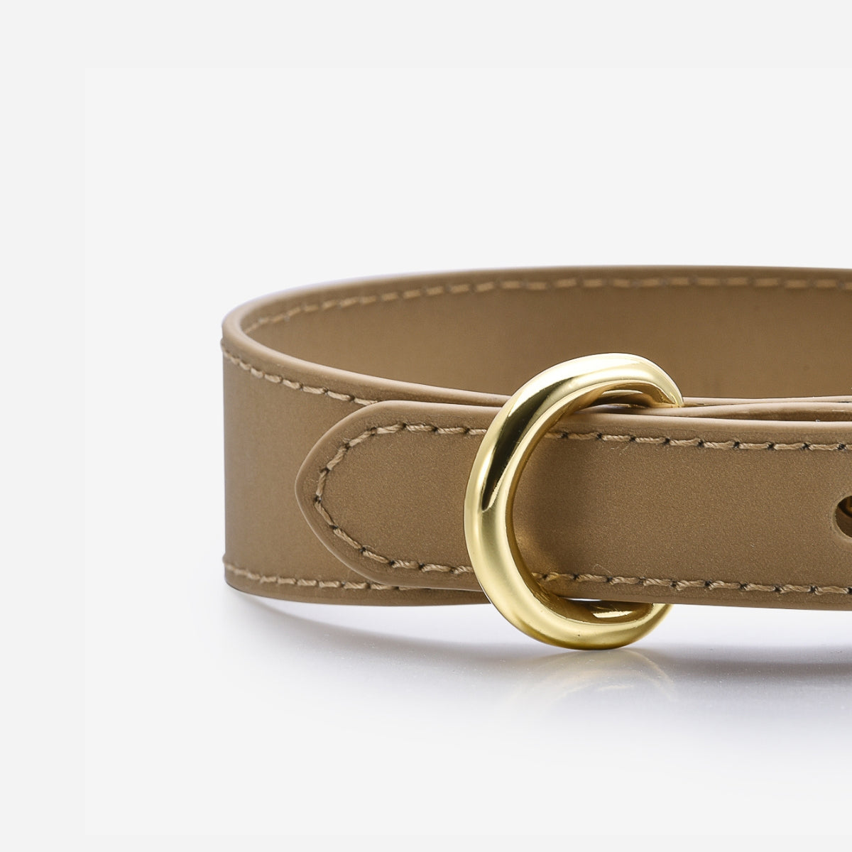 Collier de chien mince réfléchissant en bronze