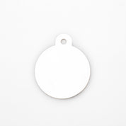 Étiquette de chien gravée - Cercle argent premium