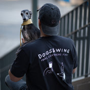 T-shirt Noir  - Dogs & Wine Make Everything Fine