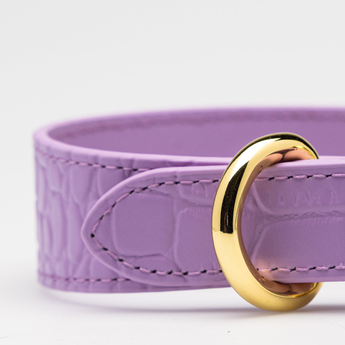 Collier de chien fin Violet Croco

