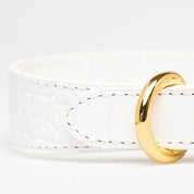 Collier de chien fin blanc Croco