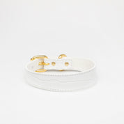 Collier de chien fin blanc Croco