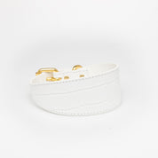 Collier pour chien large en croco blanc